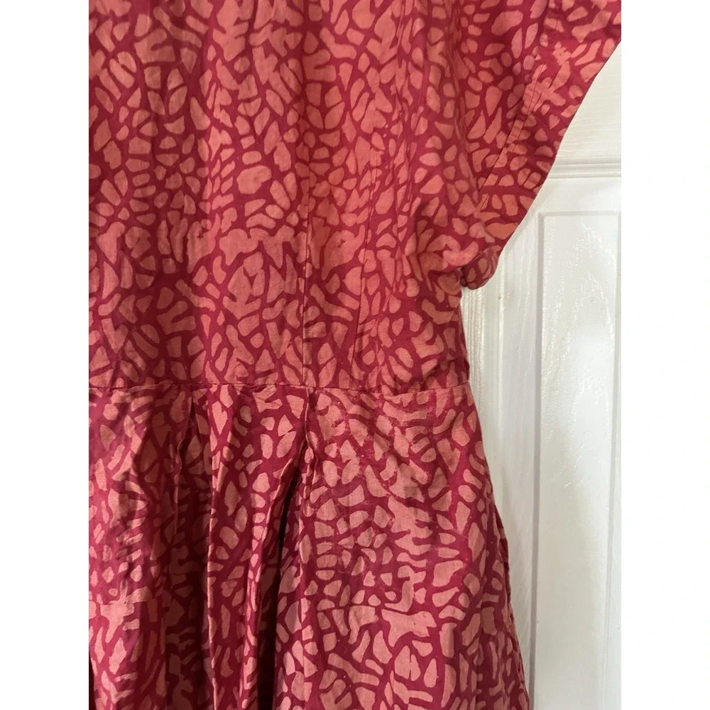 Anthropologie SIKA Red Mosaic Mini Dress Size 16W READ No Belt